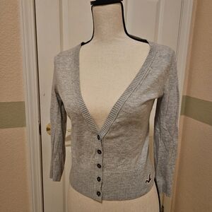 Hollister Gray Button-Up Women's Cardigan - Vintage